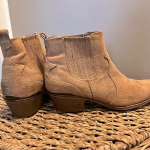 Tan suede booties